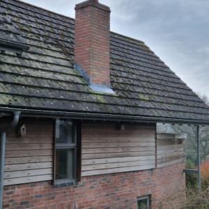chimney roof and wood paneling clean